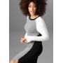Aniston CASUAL Strickkleid in grau / schwarz / weiß