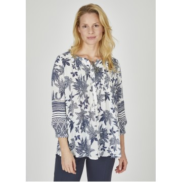 eve in paradise Bluse 'Nadine' in navy / weiß