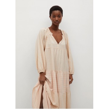 MANGO Kleid 'Renee' in nude / braun / rostrot