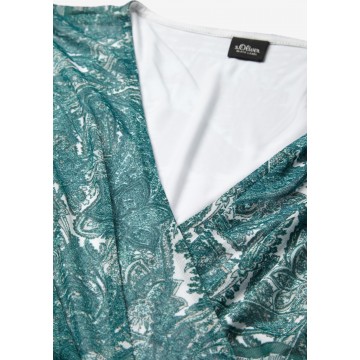 s.Oliver BLACK LABEL Kleid in grün / weiß