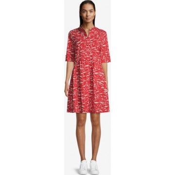 Vera Mont Hemdblusenkleid mit Knopfleiste in rot / weiß