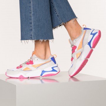 PUMA Sneaker 'Nova' in blau / orange / pink / weiß