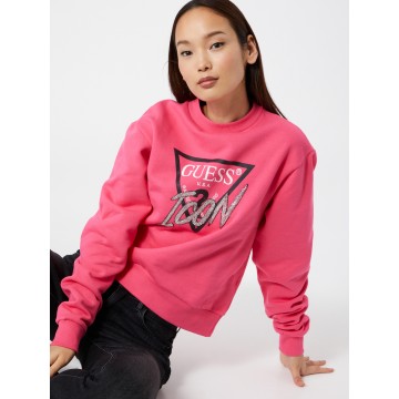 GUESS Sweatshirt in pink / schwarz / weiß