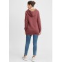 Oxmo Hoodie 'Vicky Pile Hood Long' in altrosa / rot / weinrot
