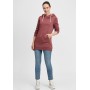 Oxmo Hoodie 'Vicky Pile Hood Long' in altrosa / rot / weinrot