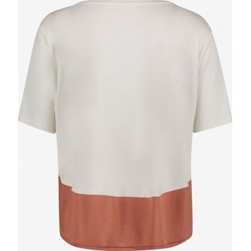 Betty & Co Oversize-Shirt mit Color Blocking in braun / weiß