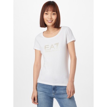 EA7 Emporio Armani T-Shirt in goldgelb / weiß