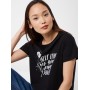 Mavi T-Shirt 'SELF LOVE' in mischfarben / schwarz