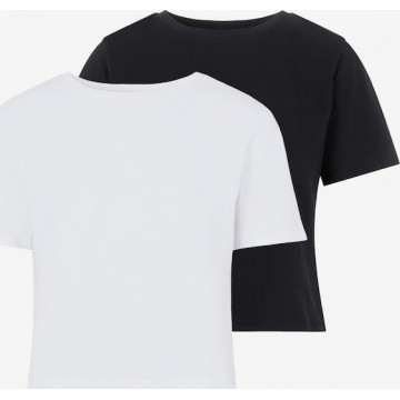 PIECES T-Shirt 'Rina' in schwarz / weiß