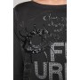 Soccx Shirt mit U-Boot-Ausschnitt und Artwork in schwarz